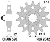 800Wx800H-3071564-3 EK/PBR Kettingkit 520 SRX2 - 15/41-112 – Standaard achtertandwiel staal