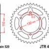 EK/JT Kettingkit 520 SRX2 - 14/43-112 – Standaard achtertandwiel staal