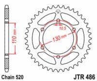 EK/JT Kettingkit 520 SRX2 - 14/43-112 – Standaard achtertandwiel staal