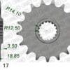 AFAM Kettingkit 525 XSR4 - 17/44-122 – Standaard achtertandwiel staal