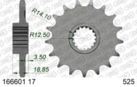 AFAM Kettingkit 525 XSR4 - 17/44-122 – Standaard achtertandwiel staal