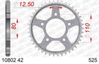 AFAM Kettingkit 525 XHR4 - 16/42-124 – Standaard achtertandwiel staal