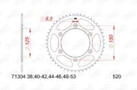 800Wx800H-3071749-3 AFAM Kettingkit 520 XSR4 - 16/41-116 – Standaard achtertandwiel staal
