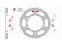 AFAM Kettingkit 525 XHR4 - 17/44-116 – Standaard achtertandwiel staal