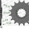 AFAM Kettingkit 525 XHR4 - 16/43-110 – Standaard achtertandwiel staal