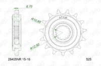 AFAM Kettingkit 525 XHR4 - 15/40-110 – Standaard achtertandwiel staal