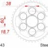 800Wx800H-3071848-2 AFAM Kettingkit 520 XHR4 - 15/43-106 – Standaard achtertandwiel staal
