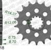 AFAM Kettingkit 525 XHR4 - 18/44-120 – Standaard achtertandwiel staal