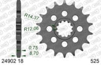 AFAM Kettingkit 525 XHR4 - 18/44-120 – Standaard achtertandwiel staal