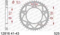 AFAM Kettingkit 525 XHR4 - 16/41-114 – Standaard achtertandwiel staal