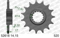 800Wx800H-3071991-3 AFAM Kettingkit 520 XHR4 - 15/44-106 – Standaard achtertandwiel staal