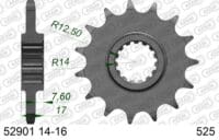 AFAM Kettingkit 525 XHR4 - 16/41-114 – Standaard achtertandwiel staal
