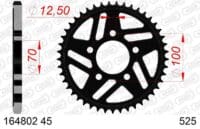 AFAM Kettingkit 525 XHR4 - 17/45-118 – Standaard achtertandwiel staal
