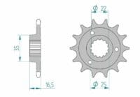 AFAM Kettingkit 525 XHR4 - 15/36-96 – Standaard achtertandwiel staal