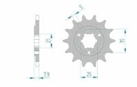 800Wx800H-3072871-3 AFAM Kettingkit 520 XSR4 - 16/42-114 – Standaard achtertandwiel staal