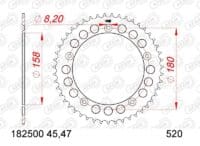 800Wx800H-3073097-2 AFAM Kettingkit 520 XSR4 - 15/45-118 – Standaard achtertandwiel staal