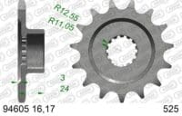 AFAM Kettingkit 525 XHR4 - 16/39-114 – Standaard achtertandwiel staal