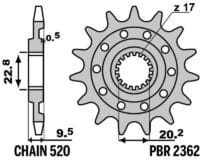 EK/PBR Kettingkit 520SRX2 13/48-112 - standaard Achtertandwiel
