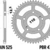 EK/PBR Kettingkit 525 ZVX3 - 16/42-124 – Standaard achtertandwiel staal