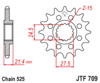 800Wx800H-3073230-3 EK/JT Kettingkit 525 MVXZ2 - 16/40-108 – Standaard achtertandwiel staal
