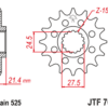 EK/JT Kettingkit 525 ZVX3 - 16/40-108 – Standaard achtertandwiel staal