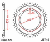 EK/JT Kettingkit 520 MVXZ2 - 16/47-112 – Standaard achtertandwiel staal