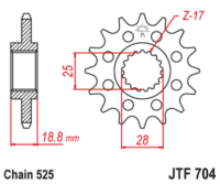 800Wx800H-3073310-3 EK/JT Kettingkit 525MVXZ2 16/41-110 – Standaard achtertandwiel