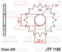 EK/JT Kettingkit 520 MVXZ2 - 17/41-102 – Standaard achtertandwiel staal