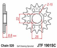 EK/JT Kettingkit 520SRX2 14/45-114 – Standaard achtertandwiel