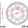 EK/JT Kettingkit 525 ZVX3 - 15/42-112 – Standaard achtertandwiel staal
