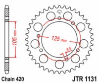 JT Kettingkit 420 HDR - 11/62-140 – Standaard achtertandwiel staal