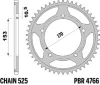 EK/PBR Kettingkit 525ZVX3  - standaard Achtertandwiel