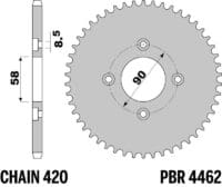 EK/PBR Kettingkit 420SH 13/37-80 - standaard Achtertandwiel