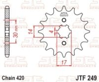 800Wx800H-3073568-3 EK/JT Kettingkit 420SR 14/37-98 – Versterkt achtertandwiel